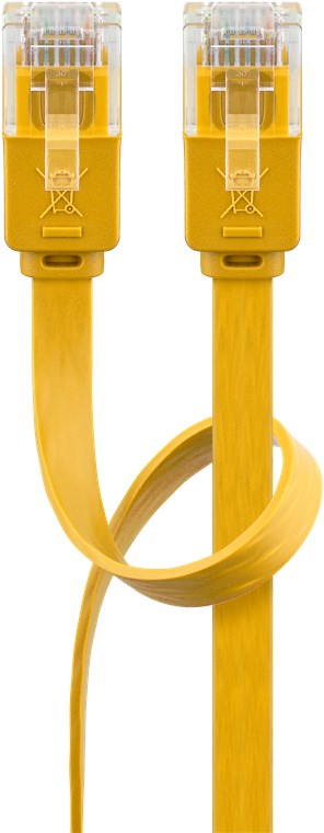 Goobay 96420 netværkskabel Gul 3 m Cat6 U/UTP (UTP) Flad