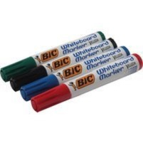 BIC Velleda Whiteboard Marker 1751 märkpennor 4 styck Mejselspets Svart, Blå, Grön, Röd