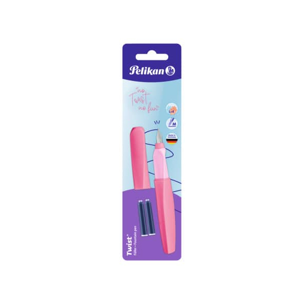 Pelikan Twist fyldepen P457 + 2 bærlyserøde patroner (300010116)