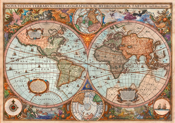 Schmidt Spiele Ancient World Map Konturpussel 3000 styck Kartor