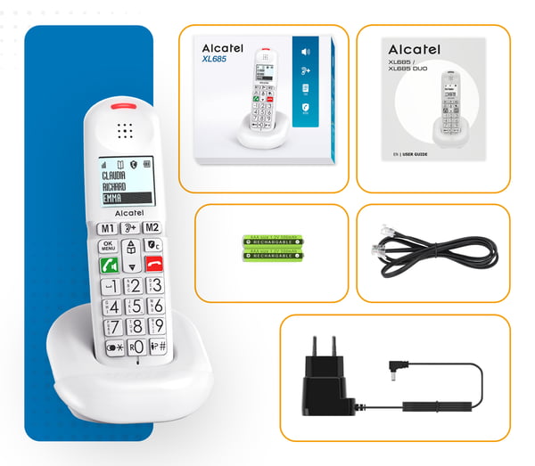 Alcatel XL685 Duo EWE Analog telefon Namn och uppringnings-ID Svart