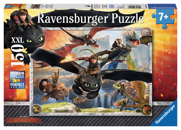 Miniatyrbillede 1 af 2: Ravensburger Drachenzähmen leicht gemacht Puslespil 150 stk