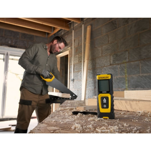 Stanley STHT77100-0 målebånd Laserafstandsmåler Sort, Gul 30 m