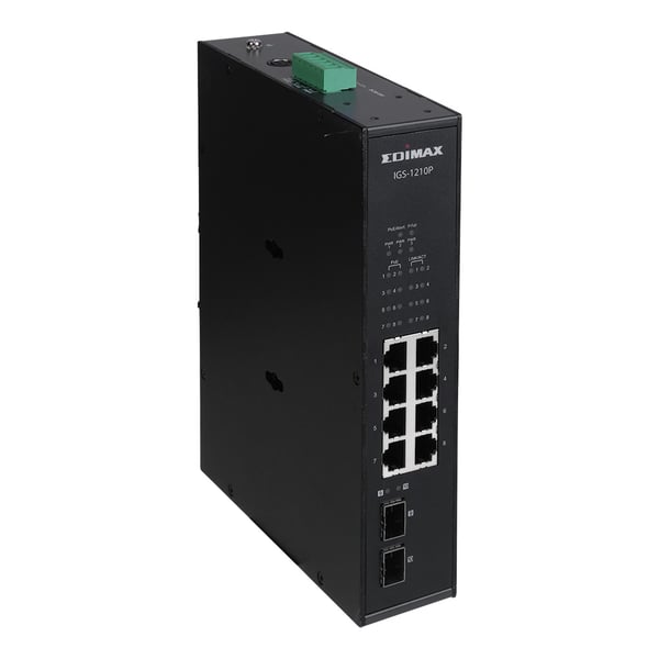 Edimax IGS-1210P verkkokytkin Hallitsematon Gigabit Ethernet (10/100/1000) Power over Ethernet -tuki Musta