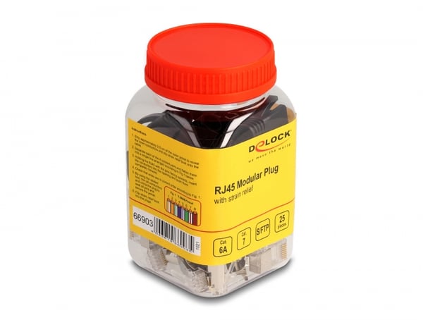 Miniatyrbillede 1 af 4: Delock Netværksstik - RJ-45 (M) - S/FTP - CAT 6a/7 (Pakke med 25)