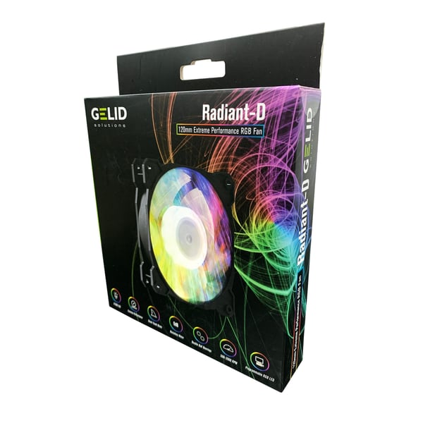 Miniatyrbillede 4 af 7: Gelid Solutions Radiant-D Computerkabinet Ventilator 12 cm Sort, Hvid 1 stk