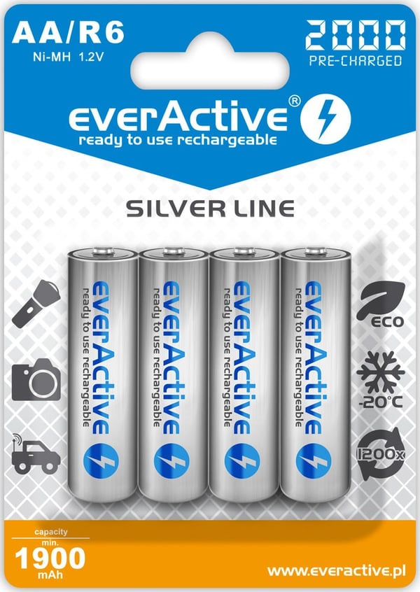 Everactive EVHRL6-2000 kotitalousparisto Ladattava akku AA Nikkelimetallihybridi (NiMH)