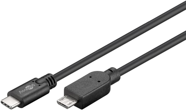 Miniatyrbillede 2 af 3: Goobay 67992 USB-kabel USB 2.0 0,6 m Micro-USB B USB C 0,48 Gbit/sek. Sort