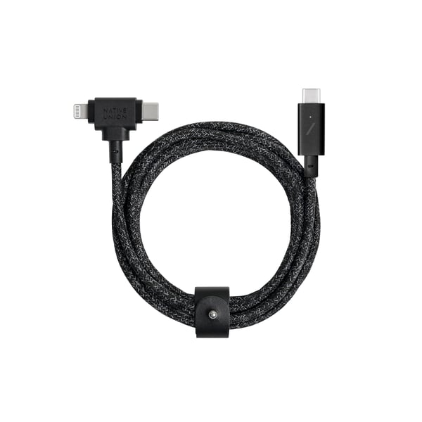 Pikkukuva 1 / 6: Native Union Belt Duo Pro matkapuhelimen kaapeli Musta 1,5 m USB C USB C/Lightning