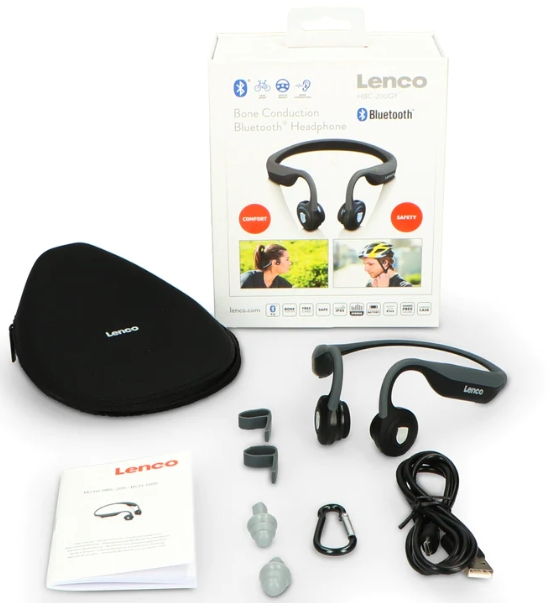 Lenco HBC-200GY hovedtelefoner/headset Trådløs Halsbånd Sport Micro-USB Bluetooth Sort