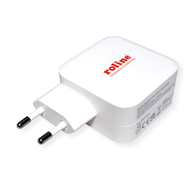 ROLINE 19.11.1041 oplader til mobil enhed Universel Hvid Vekselstrøm Hurtig opladning Indendørs