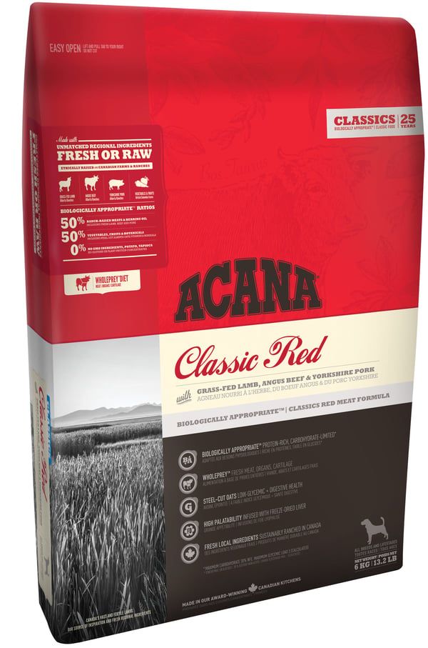 Acana Dog TF Classics Red 11,4 kg Vuxen Nötkött, Lamm, Fläsk
