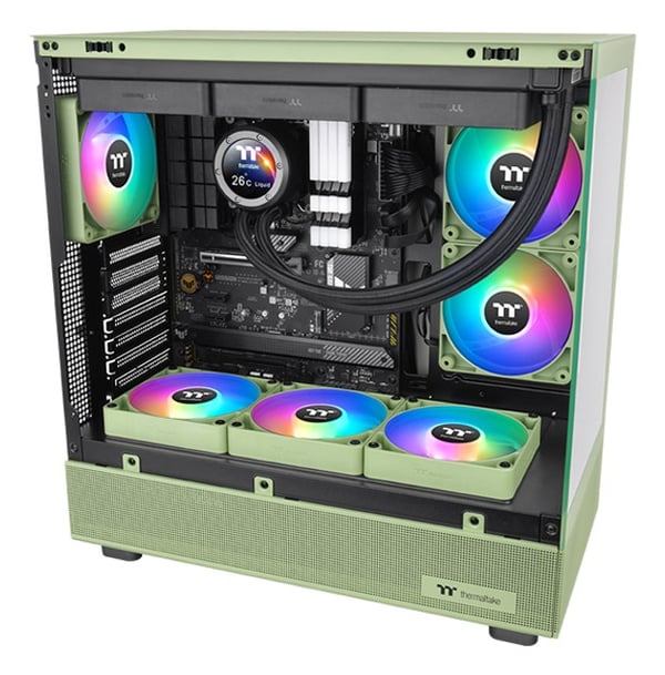 Miniatyrbillede 6 af 7: Thermaltake Matcha Green CT120 Computerkabinet Ventilator 12 cm Grøn, Hvid 2 stk