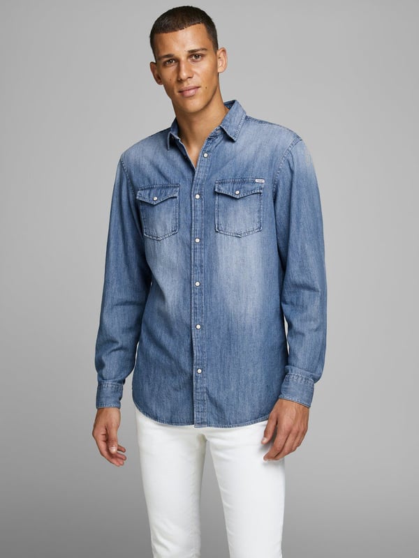 Miniatyrbillede 1 af 8: Jack & Jones 12138115 Skjorte Bomuld