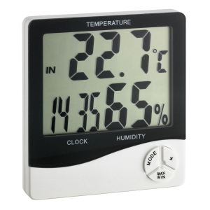TFA-Dostmann WS 5031 - Thermo-Hygrometer mit Uhrzeitanzeige Indendørs Elektronisk hygrometer Sort, Hvid TFA-Dostmann WS 5031 - Thermo-Hygrometer mit Uhrzeitanzeige Indendørs Elektronisk hygrometer Sort, Hvid