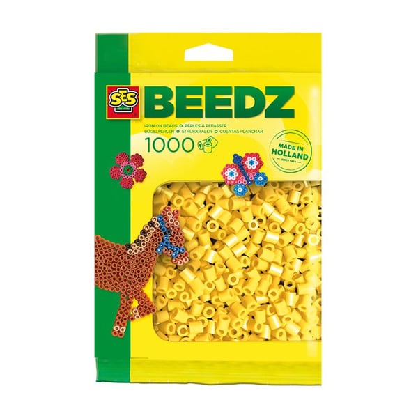 SES Creative Beedz Children's packet of 1000 Yellow Iron-on Beads Lasten helmisetti