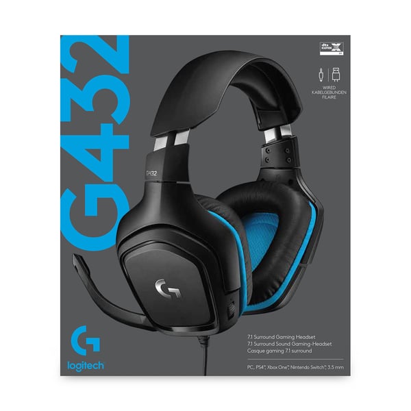 Logitech G 981-000770 kuulokkeet ja kuulokemikrofoni Langallinen Pääpanta Pelaaminen Musta, Sininen