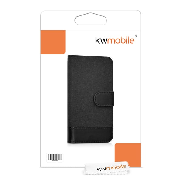 kwmobile 35222.73 mobiltelefon etui 10,2 cm (4") Tegnebogsetui Sort