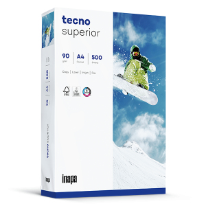 inapa-tecno tecno Superior 90g 210x297 R printpapir A4 (210x297 mm) 500 ark Hvid