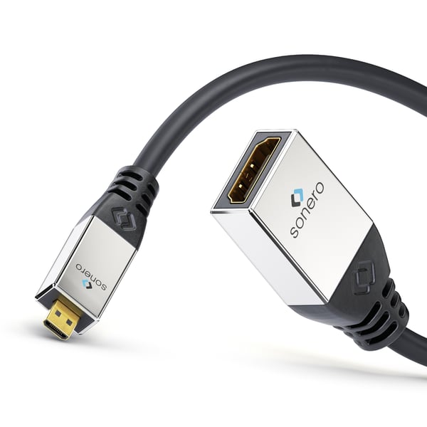 sonero S-HCA001 HDMI-kabel 0,25 m HDMI Typ D (micro) HDMI Typ A (standard) Svart