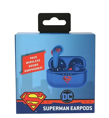 Miniatyrbillede 3 af 7: OTL Technologies DC Comics Superman Hovedtelefoner Trådløs I ørerne Opkald/musik Bluetooth Blå