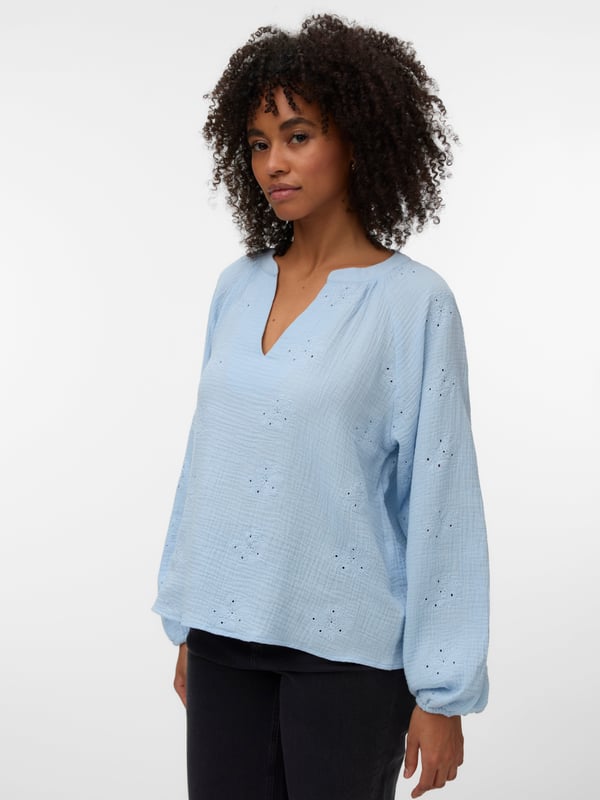 Vero Moda 5715868030513 skjorte & top Top (tøj) V-hals Langærmet Bomuld