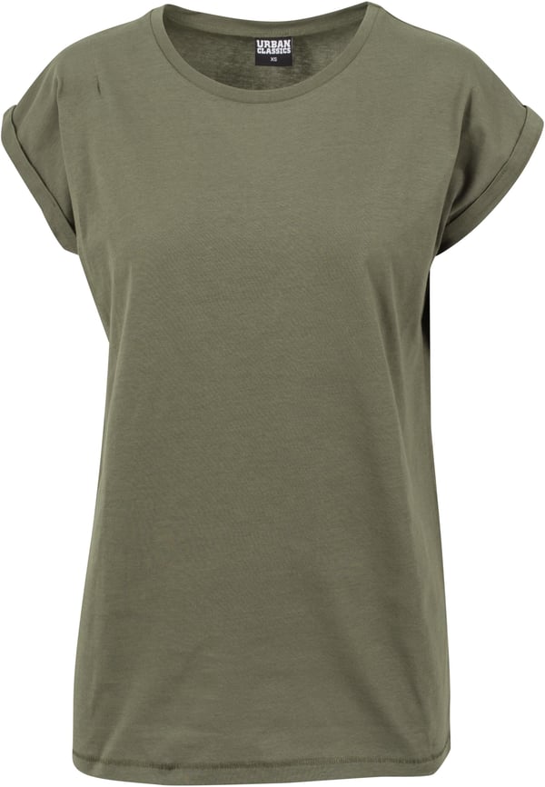 Pikkukuva 8 / 8: Urban Classics Ladies Extended Shoulder Tee T-paita Pyöreä kaula-aukko Lyhyt hiha Puuvilla, Neulekangas