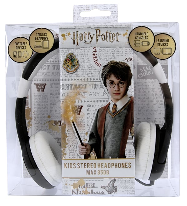 OTL Technologies Harry Potter Hogwarts Crest Kids Hovedtelefoner Ledningsført Headset Musik Sort, Hvid