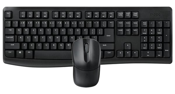 Rapoo X1800Pro näppäimistö Sisältää hiiren Universaali Langaton RF QWERTY Musta