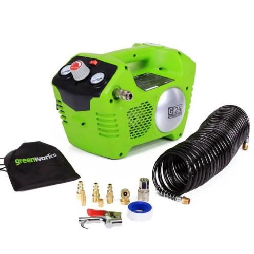Miniatyrbild 3 av 5: Greenworks GD24AC luftkompressor 40 l/min Batteri