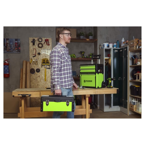 Miniatyrbild 3 av 13: Fieldmann FDN 4150 verktygslåda Metall Svart, Grön