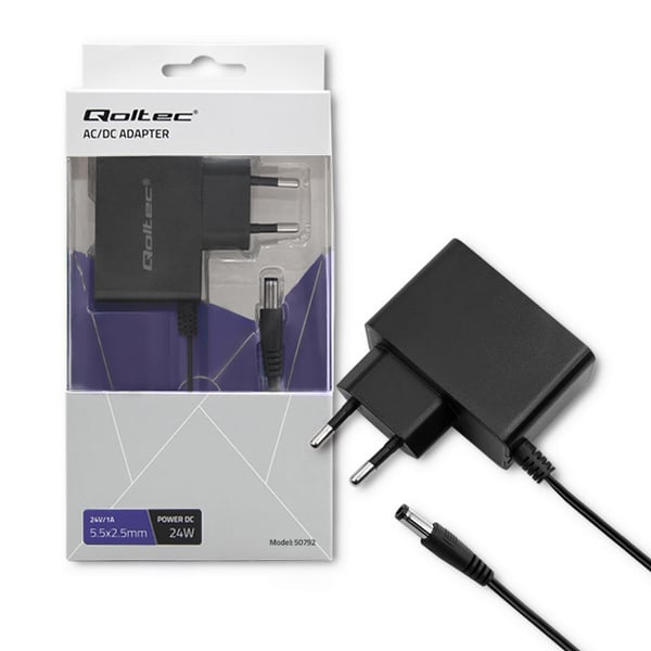 Qoltec 50792 strømadapter og vekselret Indendørs 24 W