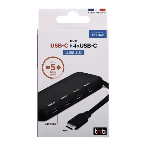 Miniatyrbillede 2 af 5: T'nB TCHUB4USBC interface hub USB Type-C 5000 Mbit/s