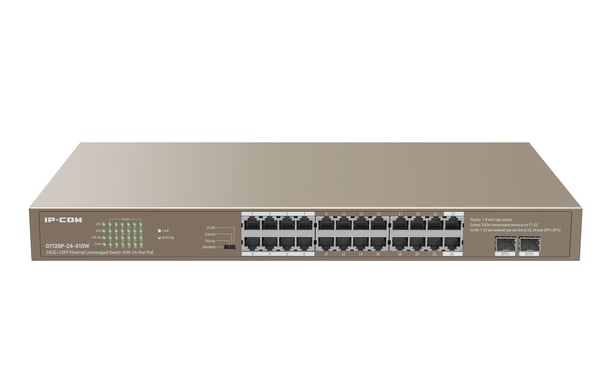 IP-COM Networks G1126P-24-410W verkkokytkin Hallitsematon Gigabit Ethernet (10/100/1000) Power over Ethernet -tuki