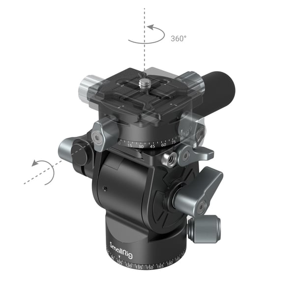 SmallRig 3457 stativhuvuden Svart Aluminium 1/4" Vätska