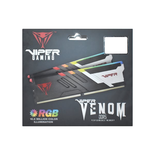 Miniatyrbillede 13 af 49: Patriot Memory Viper Venom RGB PVVR532G660C34K hukommelsesmodul 32 GB 2 x 16 GB DDR5 288-pin DIMM