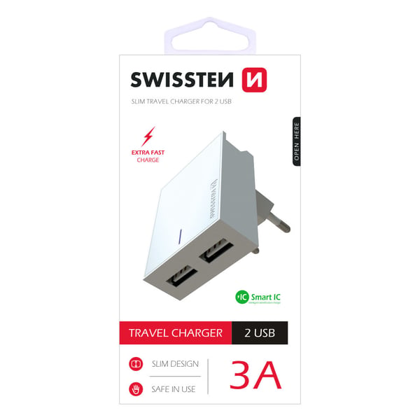 Miniatyrbillede 2 af 2: Swissten 22032000 oplader til mobil enhed Universel Hvid Vekselstrøm Hurtig opladning Indendørs