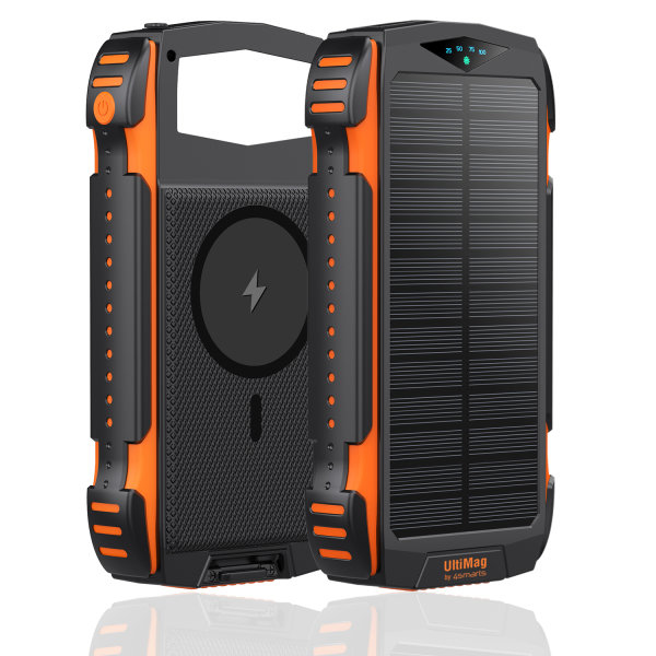 Miniatyrbillede 1 af 2: 4smarts TitanPack UltiMag Lithium polymer (LiPo) 20000 mAh Trådløs opladning Sort, Orange