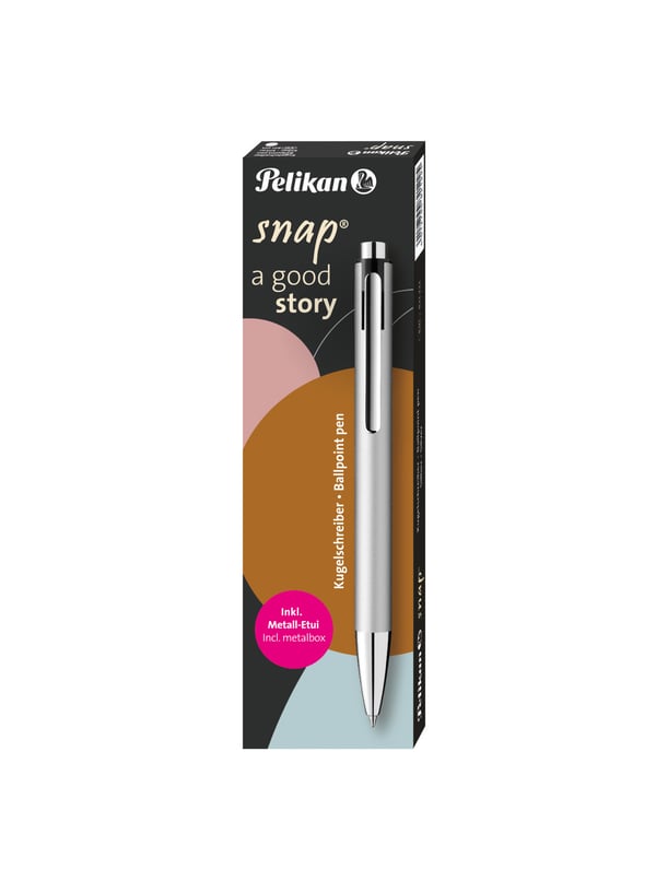 Pelikan Kugelschreiber Snap Metalic K10 Silber im Etui Blå Clip-on udtrækkelig kuglepen Mellem 1 stk