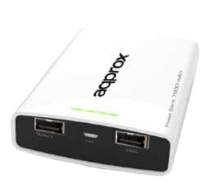 Approx appPB78EVW 7800 mAh Sort, Hvid