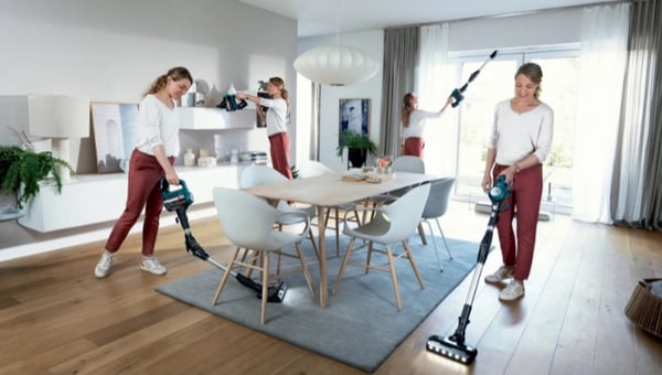 Bosch BSS71125AH stav støvsuger & elektrisk kost 2-i-1 stangstøvsuger Batteri Dry Poseløs Sort, Blå