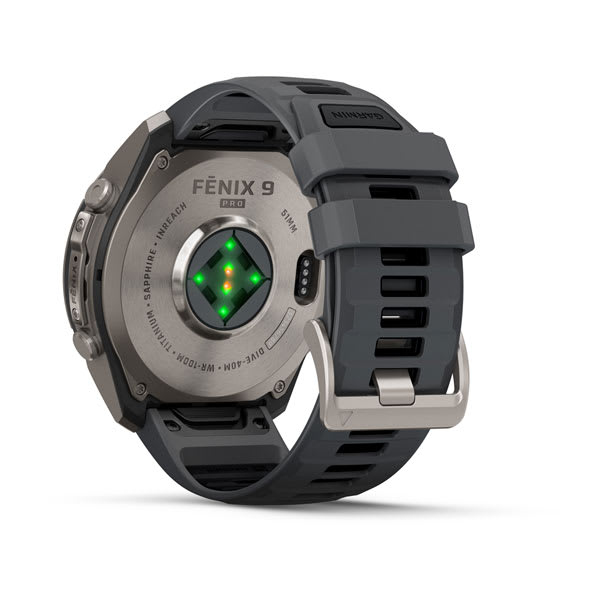 Garmin fēnix 9 Pro 3,56 cm (1.4") AMOLED 47 mm Digital 454 x 454 pixel Berøringsskærm 4G Titanium Wi-Fi GPS (satellit)