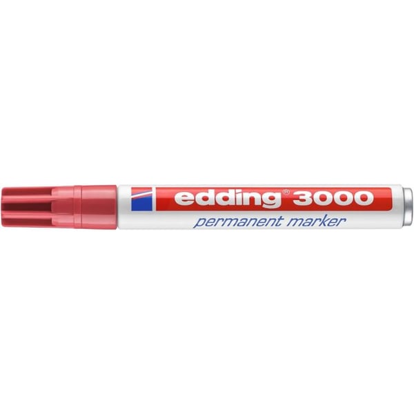 Edding 3000 vedenkestävä tussi Pyöreä pää Punainen 1 kpl