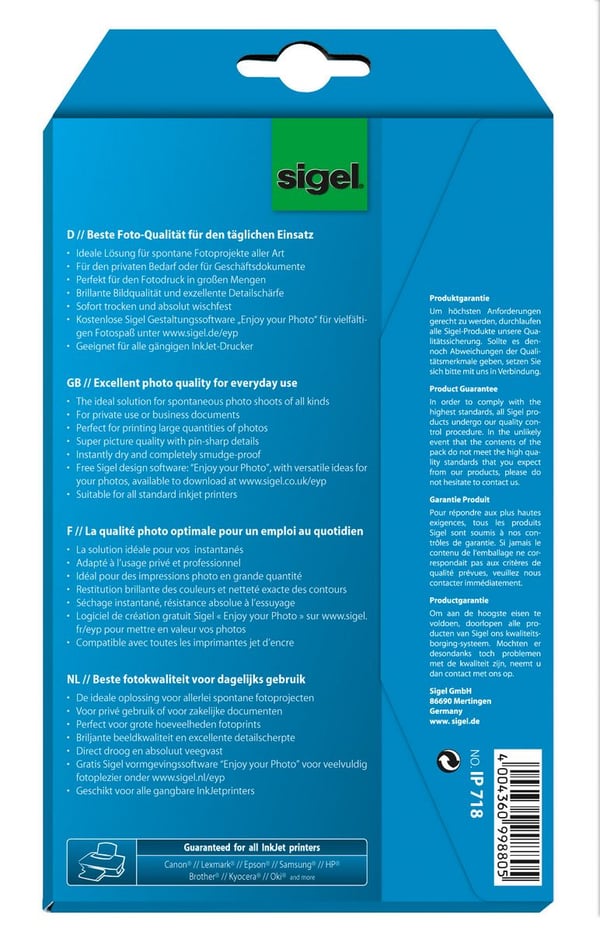 Miniatyrbillede 2 af 4: Sigel IP718 fotopapir Glans