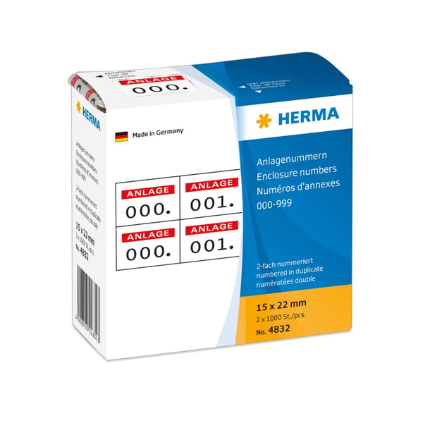 Pikkukuva 1 / 2: HERMA 4832 liimaetiketti Punainen, Valkoinen 1000 kpl