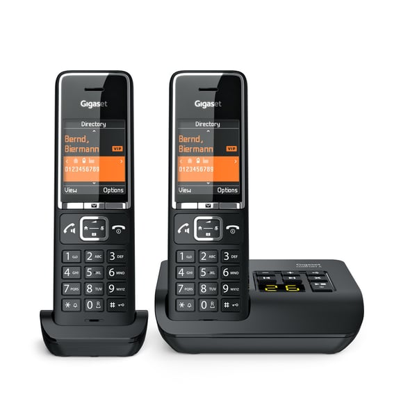 Gigaset COMFORT 550A duo Analog/DECT-telefon Nummervisning Sort