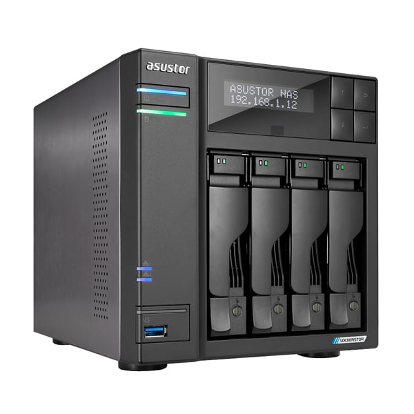 Asustor LOCKERSTOR 4 Gen2 (AS6704T) NAS Työpöytä Intel® Celeron® N N5105 4 GB DDR4 0 TB ADM Musta