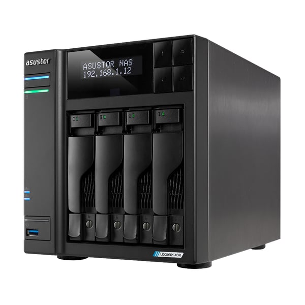 Asustor LOCKERSTOR 4 Gen2 (AS6704T) NAS Työpöytä Intel® Celeron® N N5105 4 GB DDR4 0 TB ADM Musta