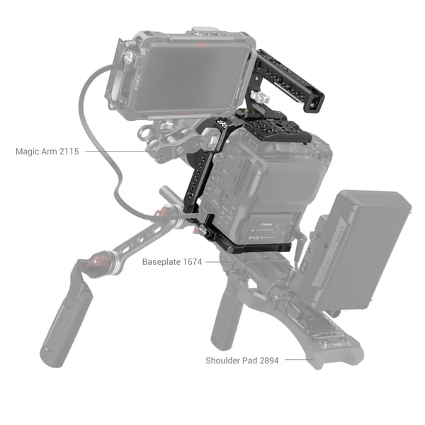 Miniatyrbillede 5 af 7: SmallRig 3899 tilbehør til videostabilisator Bur Sort Aluminium, Rustfrit stål 1 stk Canon Canon EOS C70 3899