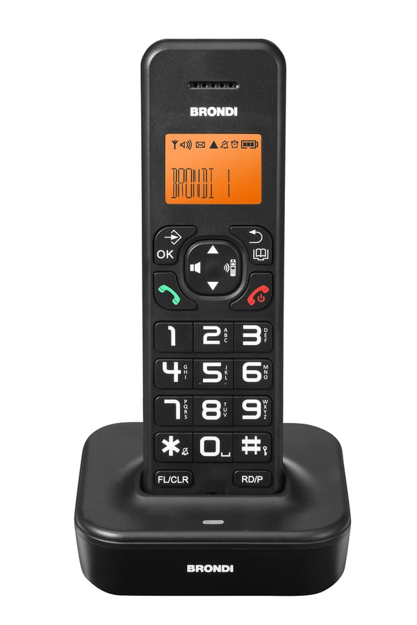 Brondi Bravo Star DECT-telefon Namn och uppringnings-ID Svart